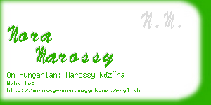 nora marossy business card